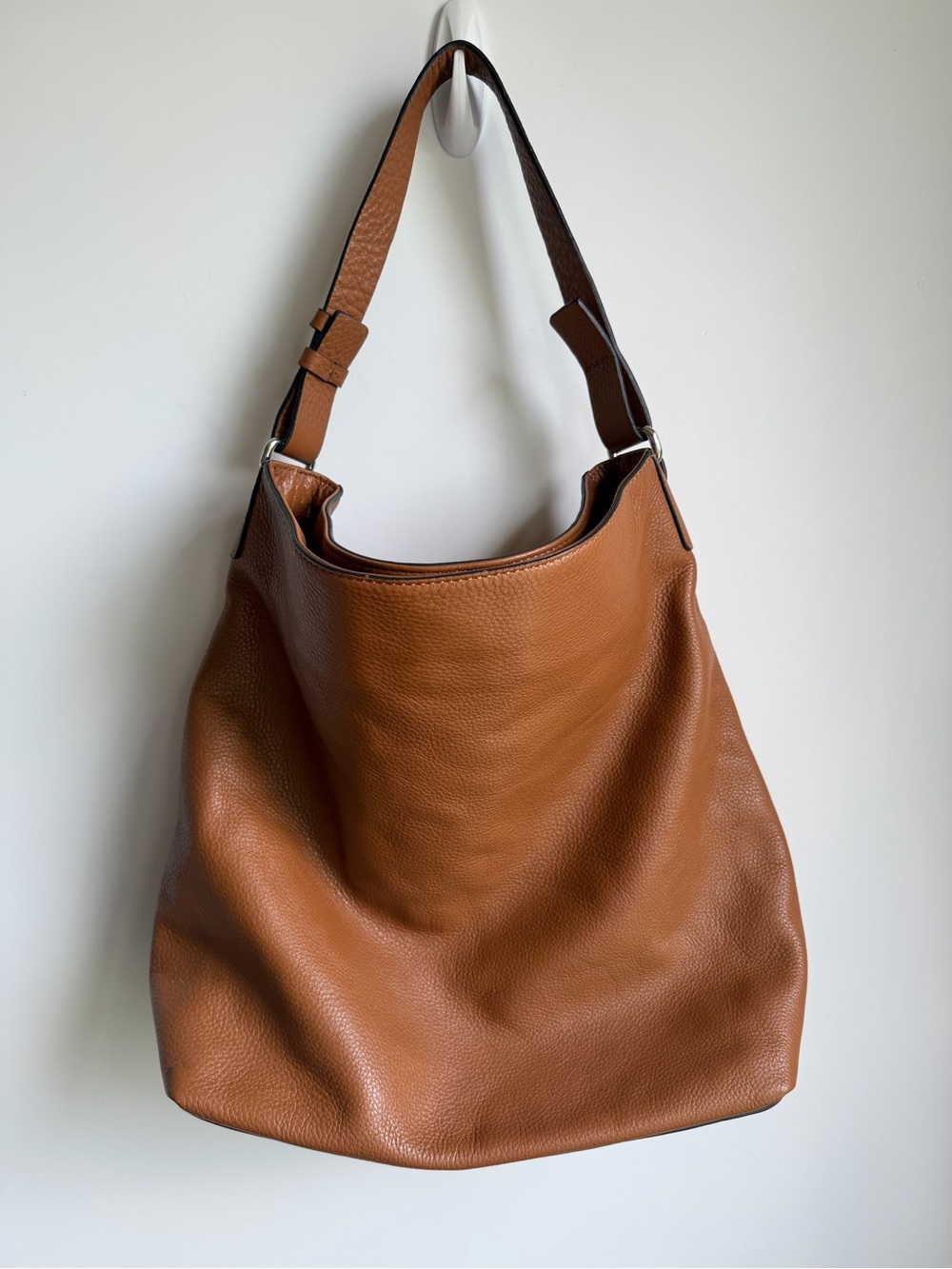Brooks Brothers Red Fleece Pebble Leather Shoulder Bag Purse Cognac Like New